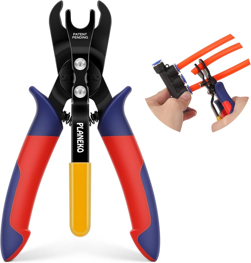PLANEKO Air Line Pliers Push to Connect Fitting Disconnect Tool for 3/8" 1/2" Pneumatic Hose Quick Connect Fittings Removing Air Line Removal Tool Hose Release Pliers for 10mm 12mm Push Fit Connector - Image 1